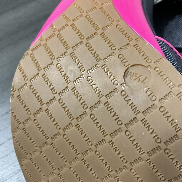 Gianni Bini Plaid & Pink Open Toe Heels Size 7 1/2 M US New - Picture 5 of 5